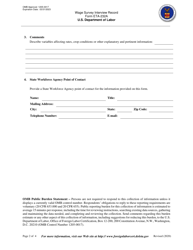 Form ETA-232A Wage Survey Interview Record, Page 2