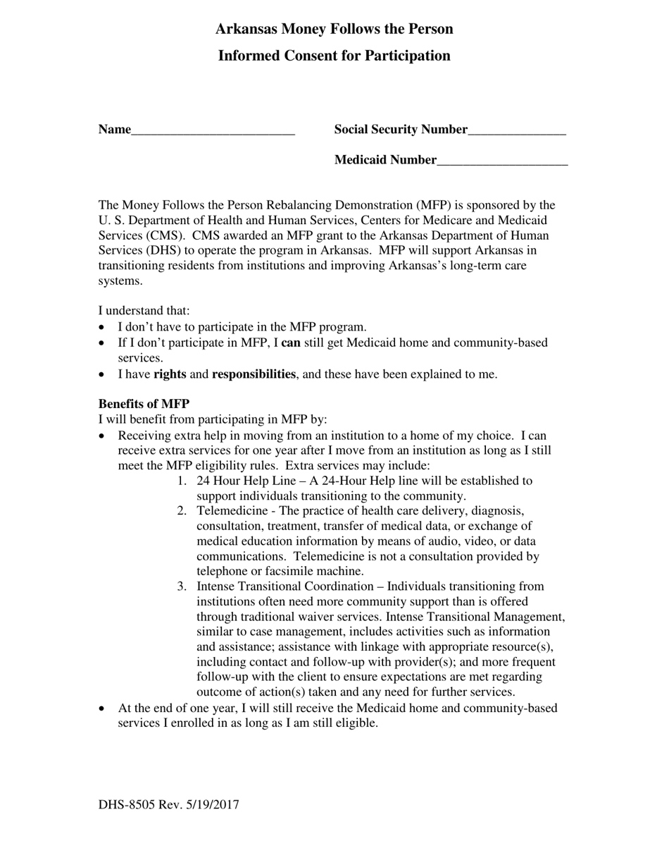 Form DHS8505 Fill Out, Sign Online and Download Fillable PDF