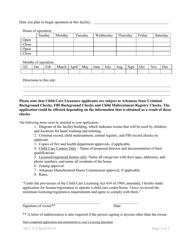 Form DCC512 Application for Child Care License/Registraton - Arkansas, Page 2