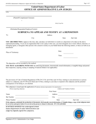 Document preview: Administrative Subpoena to Appear and Testify at a Deposition