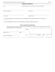 Administrative Subpoena to Appear and Testify at a Deposition, Page 3