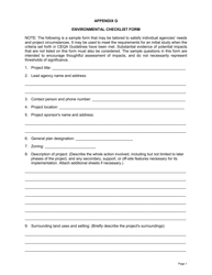 Document preview: Appendix G Environmental Checklist Form - California