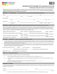 Document preview: Georgia State Income Tax Substitute Form G-4p - Georgia (United States)