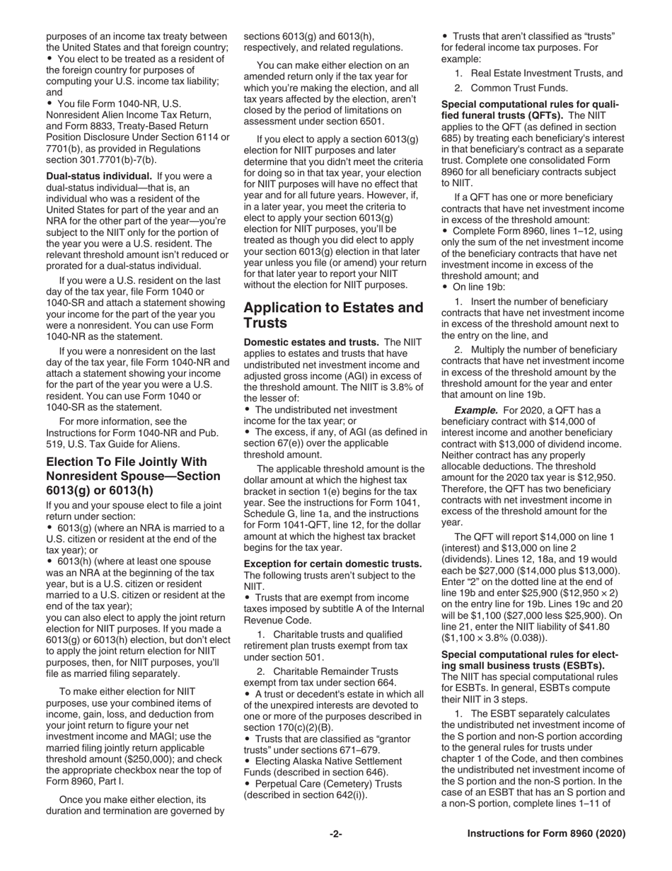 Instructions for IRS Form 8960 Net Investment Income Tax - Individuals, Estates, and Trusts, Page 2