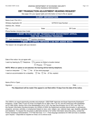 Form FAA-0098C Ebt Transaction Adjustment Hearing Request - Arizona