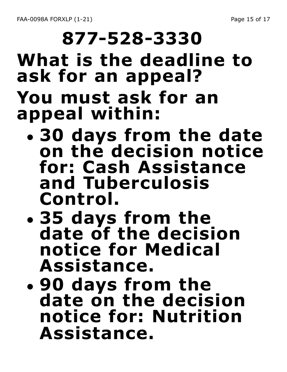Form FAA-0098A-XLP Hearing Request (Extra Large Print) - Arizona, Page 15