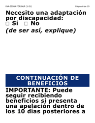 Formulario FAA-0098A-SXLP Solicitud De Apelacion (Letra Extra Grande) - Arizona (Spanish), Page 6
