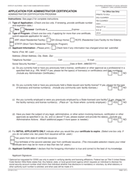 Form LIC9214 Application for Administrator Certification - Administrator Certification Program - California