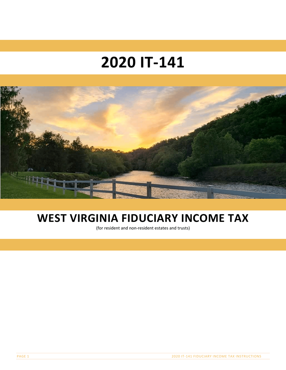 Instructions for Form IT-141 West Virginia Fiduciary Income Tax Return - West Virginia, Page 1