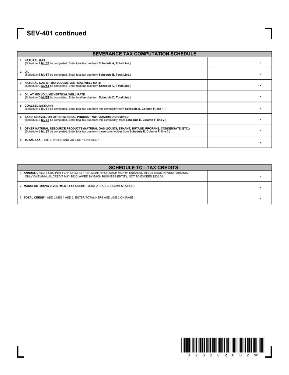 Form Sev 401 Fill Out Sign Online And Download Printable Pdf West Virginia Templateroller 7163