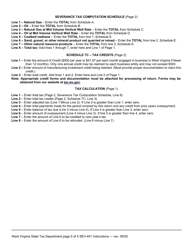 Instructions for Form SEV-401 West Virginia Annual Severance Tax Return - West Virginia, Page 5