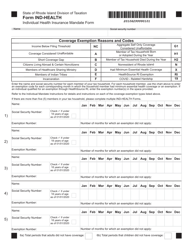 Document preview: Form IND-HEALTH Individual Health Insurance Mandate Form - Rhode Island