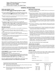 Form RI-1040H &quot;Rhode Island Property Tax Relief Claim&quot; - Rhode Island, Page 3