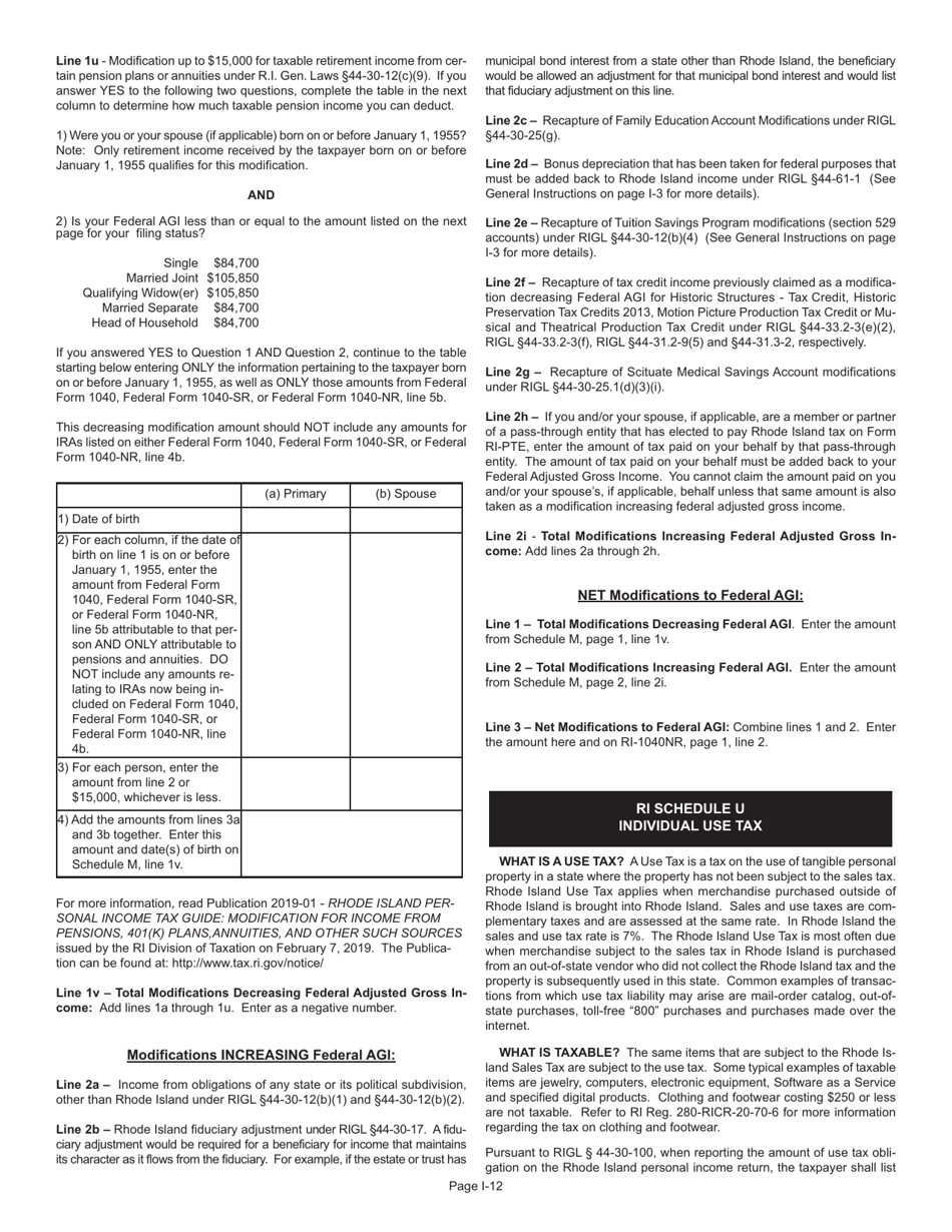 Instructions for Form RI-1040NR Nonresident Individual Income Tax Return - Rhode Island, Page 12