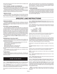 Instructions for Form RI-1040 Resident Individual Income Tax Return - Rhode Island, Page 4