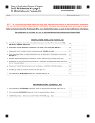 Schedule M Ri(modifications to Federal Agi - Rhode Island, Page 2