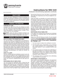 Form REV-419 Employee&#039;s Nonwithholding Application Certificate - Pennsylvania, Page 3