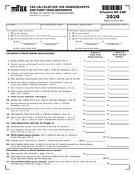 Document preview: Form SFN28724 Schedule ND-1NR Tax Calculation for Nonresidents and Part-Year Residents - North Dakota