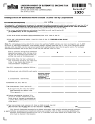 Document preview: Form 40-UT (SFN28744) Underpayment of Estimated Income Tax by Corporations - North Dakota
