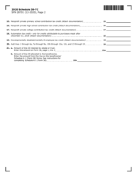 Form SFN28701 Schedule 38-TC Tax Credits - North Dakota, Page 2