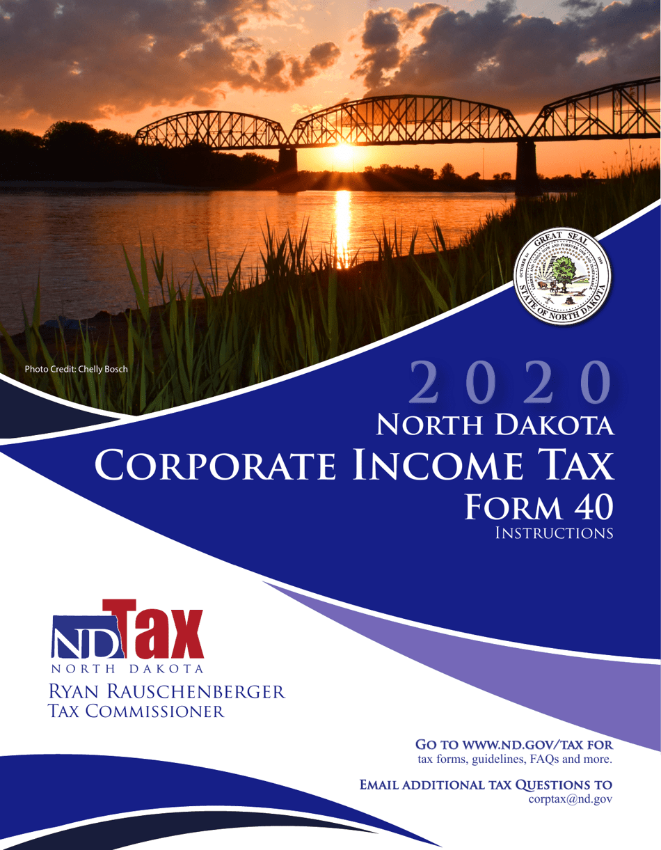 Instructions for Form 40, SFN28740 Corporation Income Tax Return - North Dakota, Page 1