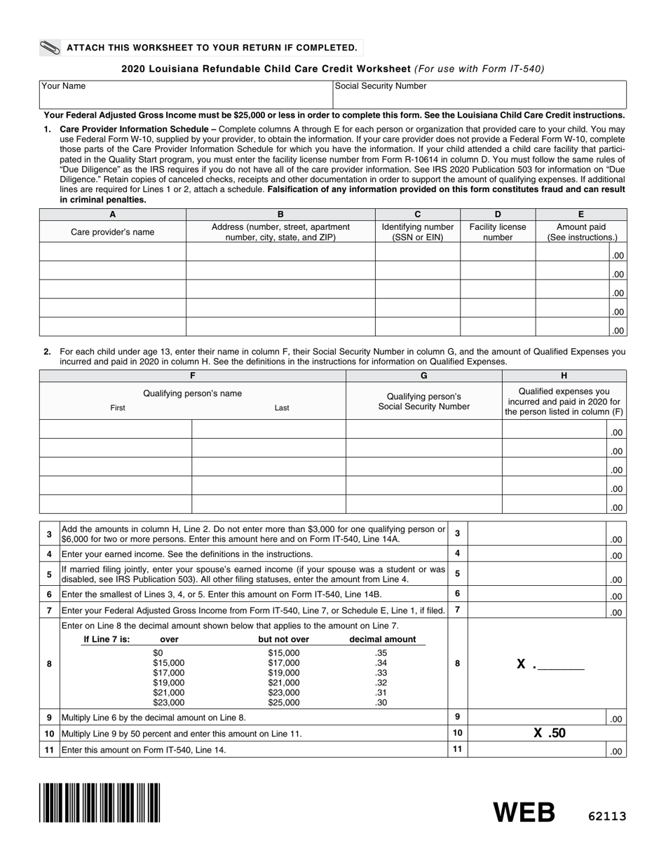Form IT-540 Louisiana Resident Income Tax Return - Louisiana, Page 14