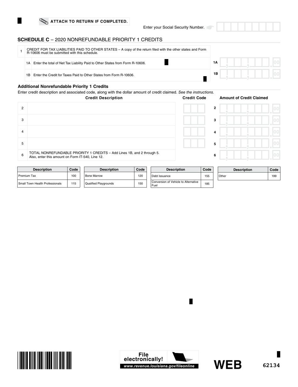 Form IT-540 Louisiana Resident Income Tax Return - Louisiana, Page 6