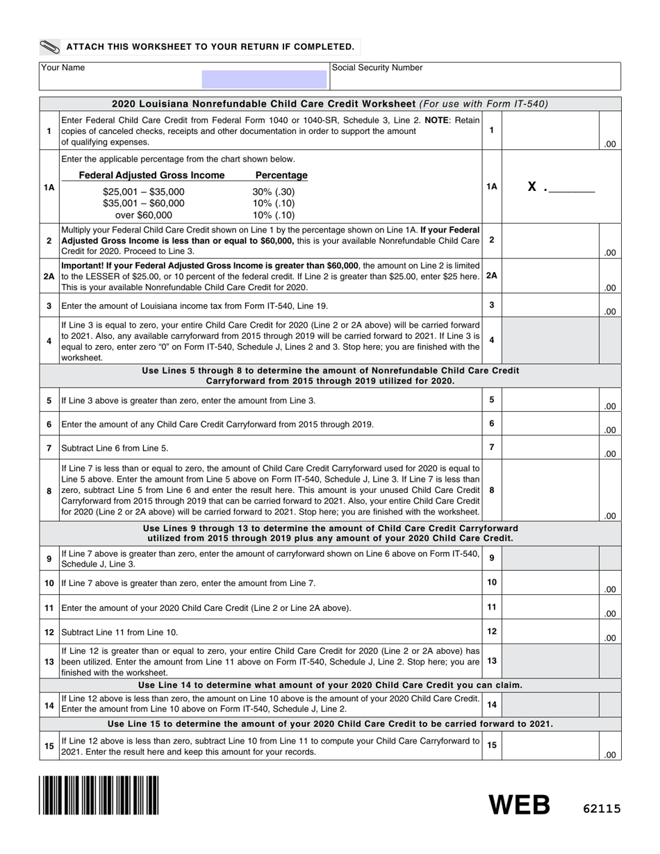 Form IT-540B Louisiana Nonresident and Part-Year Resident - Louisiana, Page 15