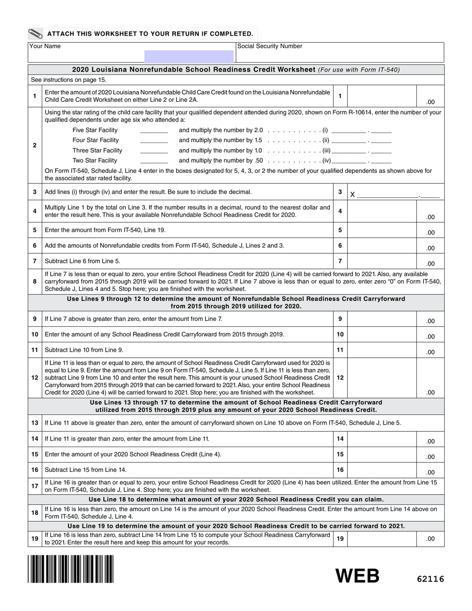 Form IT-540B Louisiana Nonresident and Part-Year Resident - Louisiana, Page 16