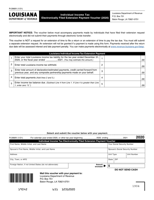 Form R-2868V 2020 Printable Pdf