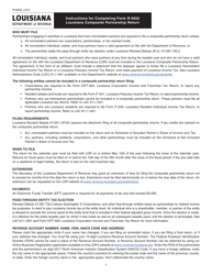 Document preview: Instructions for Form R-6922 Louisiana Composite Partnership Return - Louisiana