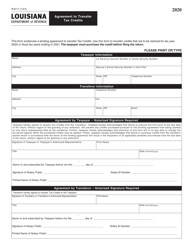 Form R-6111 &quot;Agreement to Transfer Tax Credits&quot; - Louisiana, 2020