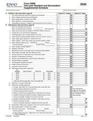 Form 39NR (EFO00087) Part-Year Resident and Nonresident Supplemental Schedule - Idaho