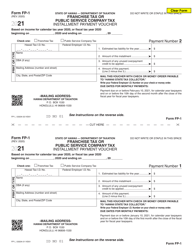 Form FP-1 &quot;Franchise Tax or Public Service Company Tax Installment Payment Voucher&quot; - Hawaii, 2020