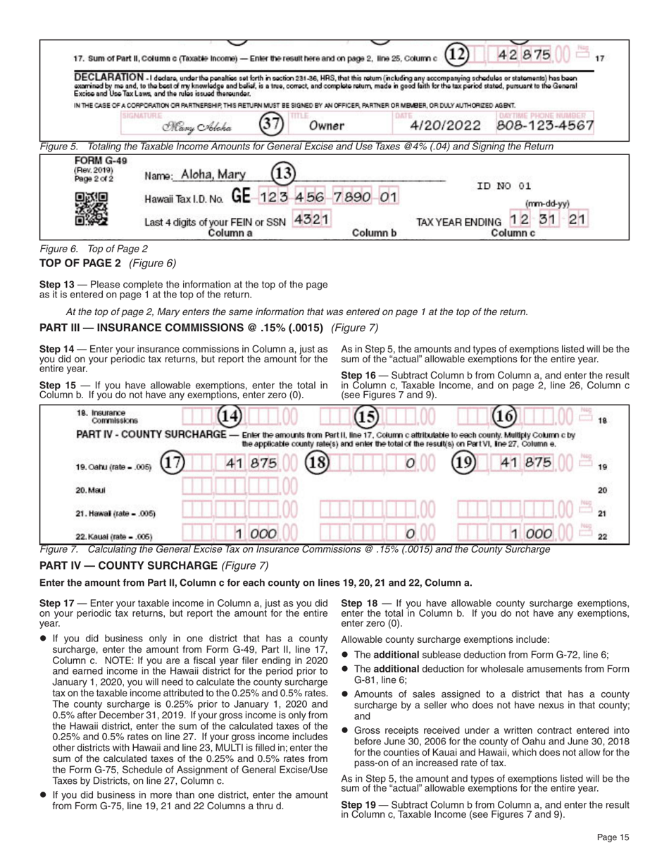Instructions for Form G-45, G-49 - Hawaii, Page 15