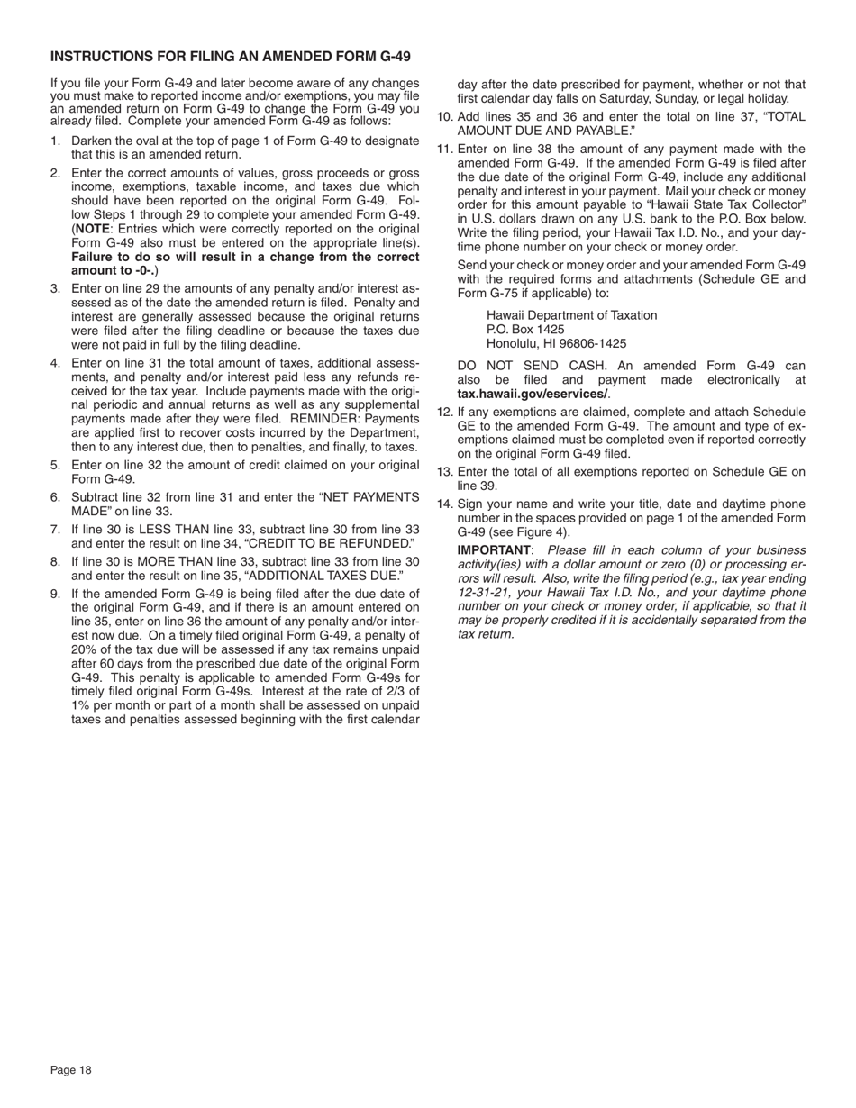 Instructions for Form G-45, G-49 - Hawaii, Page 18