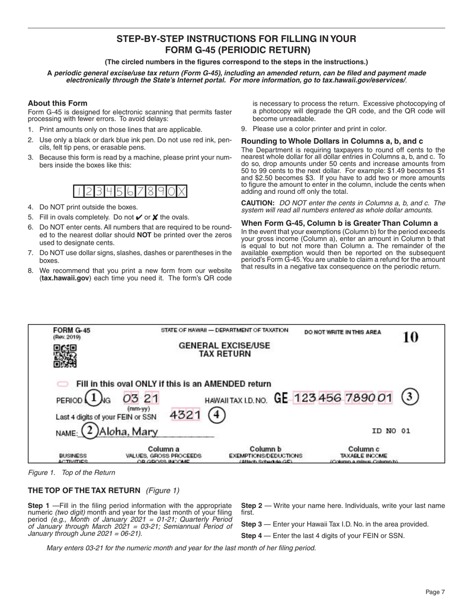 Instructions for Form G-45, G-49 - Hawaii, Page 7
