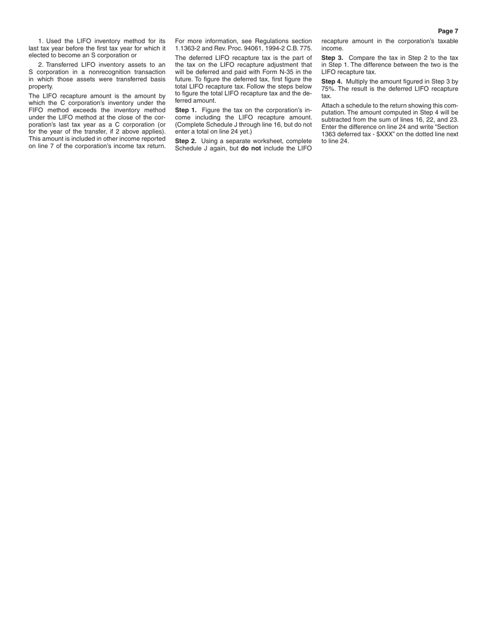 Instructions for Form N-30 Corporation Income Tax Return - Hawaii, Page 7