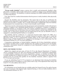 Instructions for Form N-172 Claim for Tax Exemption by Person With Impaired Sight or Hearing or by Totally Disabled Person and Physician&#039;s Certification - Hawaii, Page 2