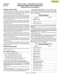 Instructions for Form N-323 Carryover of Tax Credits - Hawaii