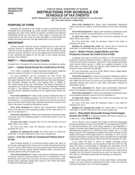 Document preview: Instructions for Schedule CR Schedule of Tax Credits - Hawaii