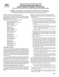 Instructions for Form U-6 Public Service Company Tax Return - Hawaii