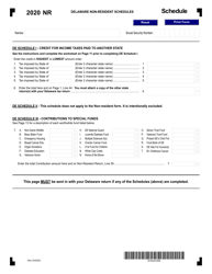 Document preview: Form 200-02 Delaware Non-resident Schedules - Delaware