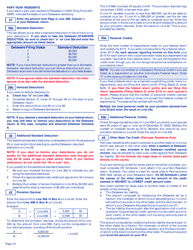 Instructions for Form 200-02 Delaware Individual Non-resident Income Tax Return - Delaware, Page 10