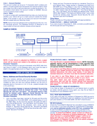 Instructions for Form 200-02 Delaware Individual Non-resident Income Tax Return - Delaware, Page 9
