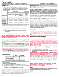 Instructions for Form 200-01 Delaware Individual Resident Income Tax Return - Delaware, Page 2