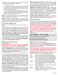 Instructions for Form 200-01 Delaware Individual Resident Income Tax Return - Delaware, Page 7