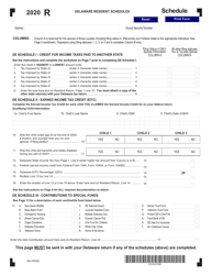 Document preview: Form 200-01 Delaware Resident Schedules - Delaware