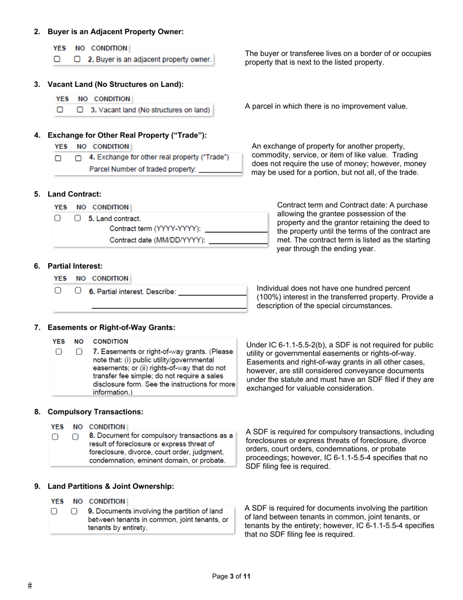 Instructions for State Form 46021, State Form 55632 Sales Disclosure Form - Indiana, Page 3