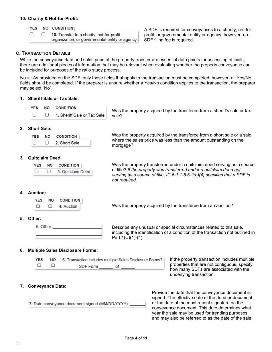 Instructions for State Form 46021, State Form 55632 Sales Disclosure Form - Indiana, Page 4